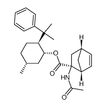 (1'R,3'R,4'S)-8'-phenylmenthyl (1R,2S,4R)-2-acetylamino-bicyclo[2.2.1]hept-5-ene-2-carboxylate Structure