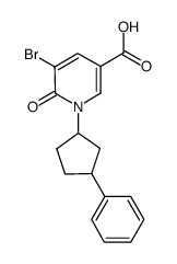 5-bromo-6-oxo-1-(3-phenylcyclopentyl)-1,6-dihydropyridine-3-carboxylic acid Structure