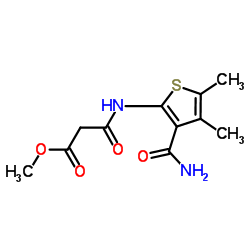 Methyl 3-[(3-carbamoyl-4,5-dimethyl-2-thienyl)amino]-3-oxopropanoate结构式