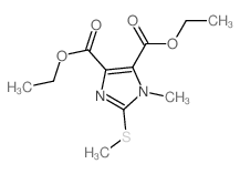 1H-Imidazole-4,5-dicarboxylicacid, 1-methyl-2-(methylthio)-, 4,5-diethyl ester Structure