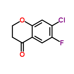 7-氯-6-氟苯并二氢吡喃-4-酮结构式
