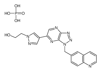 phosphoric acid,2-[4-[3-(quinolin-6-ylmethyl)triazolo[4,5-b]pyrazin-5-yl]pyrazol-1-yl]ethanol Structure