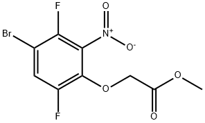 2-(4-溴-3,6-二氟-2-硝基苯氧基)乙酸甲酯结构式