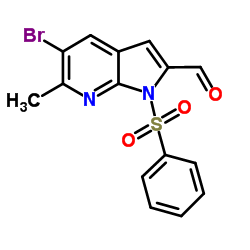 1-(Phenylsulphonyl)-5-bromo-6-Methyl-7-azaindole-2-carbaldehyde Structure