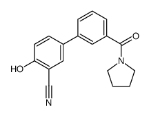 2-hydroxy-5-[3-(pyrrolidine-1-carbonyl)phenyl]benzonitrile Structure