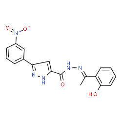 N'-[(1E)-1-(2-Hydroxyphenyl)ethylidene]-3-(3-nitrophenyl)-1H-pyrazole-5-carbohydrazide结构式