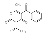 3-acetyl-5-benzoyl-6-methyl-pyran-2,4-dione structure