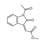 methyl 2-(1-acetyl-2-oxo-2,3-dihydro-1H-indol-3-ylidene)acetate结构式