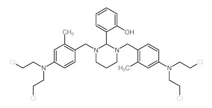 Phenol, o-[1, 3-bis[4-[bis(2-chloroethyl)amino]-2-methylbenzyl]hexahydro-2-pyrim idinyl]- picture