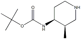 (3R,4S)-(3-Methyl-piperidin-4-yl)-carbamic acid tert-butyl ester Structure