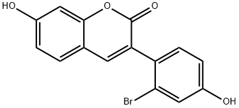 3-(2-BROMO-4-HYDROXY-PHENYL)-7-HYDROXY-CHROMEN-2-ONE结构式