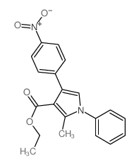 1H-Pyrrole-3-carboxylicacid, 2-methyl-4-(4-nitrophenyl)-1-phenyl-, ethyl ester结构式