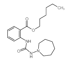 Benzoic acid,2-[[[(hexahydro-1H-azepin-1-yl)amino]carbonyl]amino]-, hexyl ester Structure