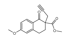 Methyl 1,2,3,4-Tetrahydro-6-methoxy-1-oxo-2-(2-propynyl)-2-naphthalene-carboxyl-ate结构式