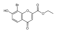 4H-1-Benzopyran-2-carboxylic acid, 8-bromo-7-hydroxy-4-oxo-, ethyl est er picture