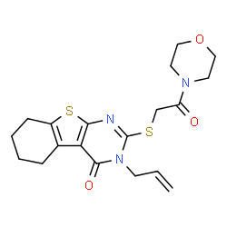 3-allyl-2-((2-morpholino-2-oxoethyl)thio)-5,6,7,8-tetrahydrobenzo[4,5]thieno[2,3-d]pyrimidin-4(3H)-one结构式