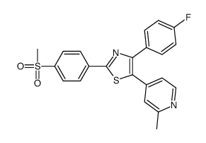 4-(4-fluorophenyl)-5-(2-methylpyridin-4-yl)-2-(4-methylsulfonylphenyl)-1,3-thiazole Structure