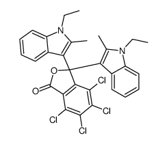 4,5,6,7-tetrachloro-3,3-bis(1-ethyl-2-methyl-1H-indol-3-yl)phthalide结构式