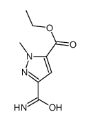 Ethyl 3-carbamoyl-1-methyl-1H-pyrazole-5-carboxylate结构式