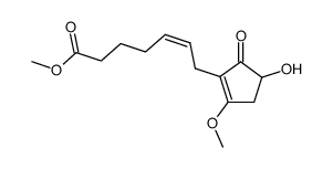 7-<(R,S)-4-Hydroxy-2-methoxy-5-oxocyclopent-1-enyl>-(Z)-hept-5-ensaeure-methylester Structure