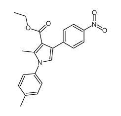 2-methyl-4-(4-nitro-phenyl)-1-p-tolyl-pyrrole-3-carboxylic acid ethyl ester Structure