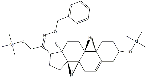 3β,21-Bis(trimethylsiloxy)pregn-5-en-20-one O-benzyl oxime结构式