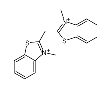 3-methyl-2-[(3-methyl-1,3-benzothiazol-3-ium-2-yl)methyl]-1,3-benzothiazol-3-ium Structure