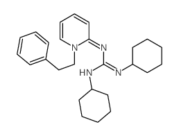 (1E)-2,3-dicyclohexyl-1-(1-phenethylpyridin-2-ylidene)guanidine Structure