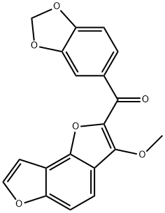 2-[(1,3-Benzodioxol-5-yl)oxomethyl]-3-methoxybenzo[1,2-b:3,4-b']difuran Structure