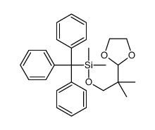 [2-(1,3-dioxolan-2-yl)-2-methylpropoxy]-dimethyl-tritylsilane Structure