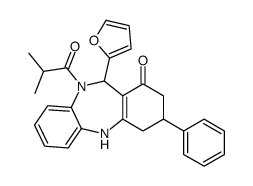 6-(furan-2-yl)-5-(2-methylpropanoyl)-9-phenyl-8,9,10,11-tetrahydro-6H-benzo[b][1,4]benzodiazepin-7-one Structure