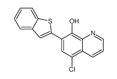 7-(1-benzothiophen-2-yl)-5-chloroquinolin-8-ol结构式