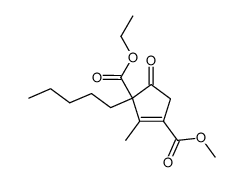 2-Ethoxycarbonyl-4-methoxycarbonyl-3-methyl-2-pentyl-3-cyclopentenone Structure