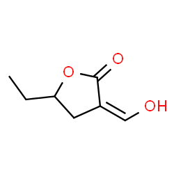 2(3H)-Furanone, 5-ethyldihydro-3-(hydroxymethylene)- (9CI)结构式