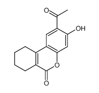 2-acetyl-3-hydroxy-7,8,9,10-tetrahydro-benzo[c]chromen-6-one Structure