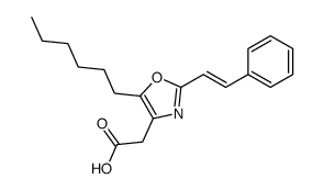 2-[5-hexyl-2-(2-phenylethenyl)-1,3-oxazol-4-yl]acetic acid Structure