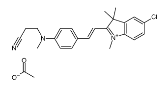 5-chloro-2-[2-[4-[(2-cyanoethyl)methylamino]phenyl]vinyl]-1,3,3-trimethyl-3H-indolium acetate structure