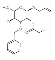 Allyl 3-O-benzyl-2-O-chloroacetyl-a-L-rhamnopyranoside Structure