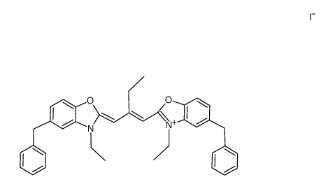 3,3'-Diethyl-5,5'-dibenzyl-9-ethyl-benzoxacarbocyanine iodide Structure