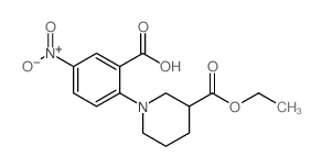 2-[3-(乙氧基羰基)哌啶-1-基]-5-硝基苯甲酸结构式