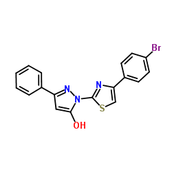 1-[4-(4-Bromophenyl)-1,3-thiazol-2-yl]-3-phenyl-1H-pyrazol-5-ol结构式