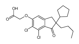 ((2-n-butyl-6,7-dichloro-2-cyclopentyl-2,3-dihydro-1-oxo-1H-inden-5-yl)oxy)acetic acid Structure