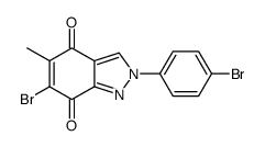 6-bromo-2-(4-bromophenyl)-5-methylindazole-4,7-dione结构式