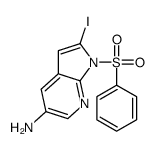 2-Iodo-1-(phenylsulfonyl)-1H-pyrrolo[2,3-b]pyridin-5-amine Structure