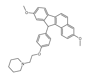 3,9-dimethoxy-11-[4-[2-(1-piperidinyl)ethoxy]phenyl]-11H-benzo[a]fluorene结构式