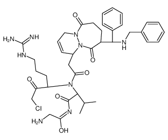 alpha-(1,7-diaza-5-(alpha-(phenylmethylamino)phenylmethyl)-2,6-dioxobicyclo(5.4.0)undecan-8-yl)glycyl-isoleucyl-argininyl chloromethyl ketone Structure