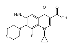 6-amino-1-cyclopropyl-8-fluoro-4-oxo-7-thiomorpholin-4-ylquinoline-3-carboxylic acid Structure