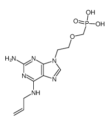 N6-allyl-2,6-diamino-9-[2-(phosphonomethoxy)ethyl]purine结构式