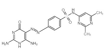 Benzenesulfonamide,4-[2-(2,4-diamino-1,6-dihydro-6-oxo-5-pyrimidinyl)diazenyl]-N-(2,6-dimethyl-4-pyrimidinyl)- structure