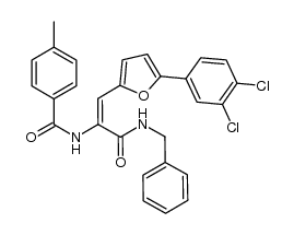 N-(3-(benzylamino)-1-(5-(3,4-dichlorophenyl)furan-2-yl)-3-oxoprop-1-en-2-yl)-4-methylbenzamide Structure